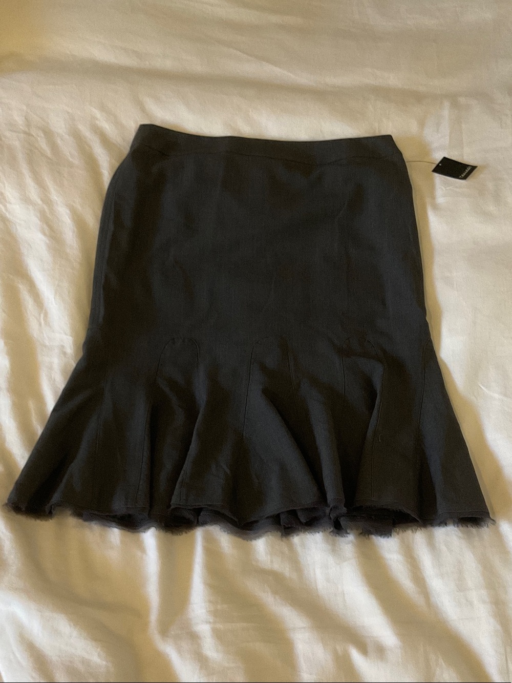 Tahari NWT charcoal grey  A-Line Flared Hem Skirt sz 4